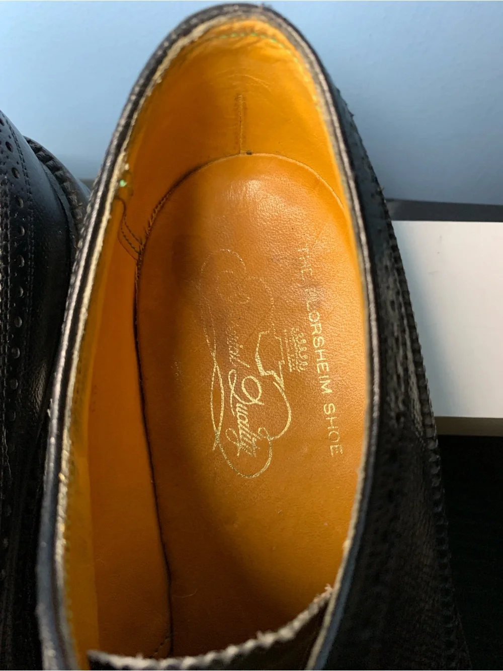Florsheim Black Leather Wingtip Oxfords